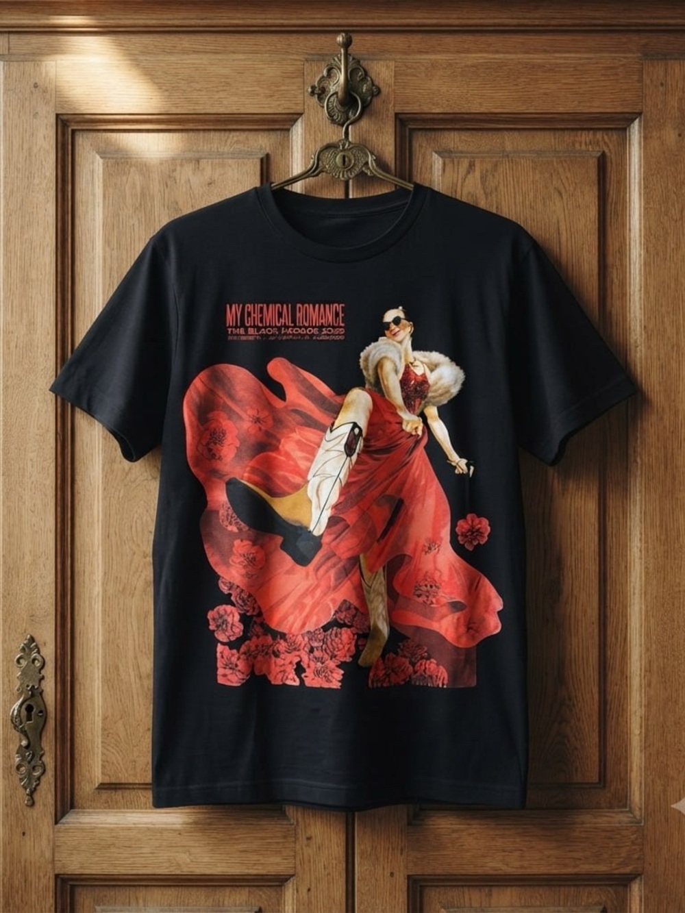 My Chemical Romance Black Short-Sleeve Graphic Tee with Red Dress